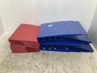 QTY OF CARD PAPER BINDERS TO INCLUDE BLUE HARDBACK RING BINDERS: LOCATION - I9