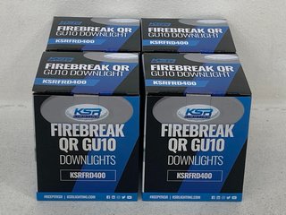 4 X KSR LIGHTING FIREBREAK QR GU10 DOWNLIGHTS MODEL KSRF RD400: LOCATION - I5