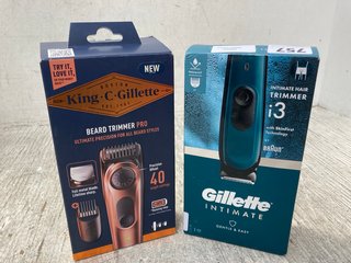 GILLETTE INTIMATE I3 HAIR TRIMMER TO INCLUDE KING C GILLETTE BEARD TRIMMER PRO: LOCATION - I3