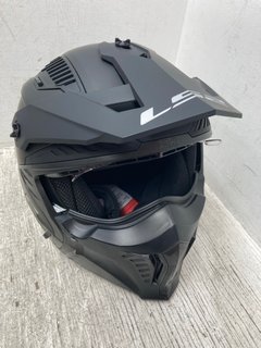 LS2 MATTE BLACK OF606 DRIFTER MOTORBIKE HELMET: LOCATION - I2