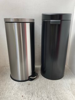 BRABANTIA TOUCH BIN 30L IN SILVER TO INCLUDE SILVER 30L PEDAL BIN: LOCATION - I1