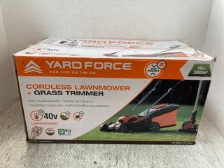 YARDFORCE CORDLESS LAWNMOWER + GRASS TRIMMER: LOCATION - I1