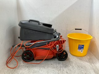 FAITHFUL BUILDERS BUCKET TO INCLUDE FLYMO EASI NOW 380R LAWNMOWER: LOCATION - I1