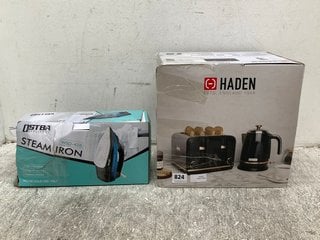 HADEN BLACK/GOLD MICROWAVE TO INCLUDE OSTBA STEAM IRON: LOCATION - H1