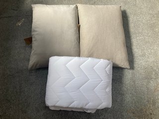 3 X HOUSEHOLD ITEMS TO INCLUDE LILJE BACK CUSHION IN BEIGE: LOCATION - H5