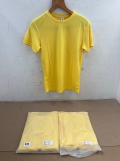 QTY OF CHILDRENS JUSTCOOL SUN YELLOW T-SHIRTS IN SIZE UK LARGE: LOCATION - H6