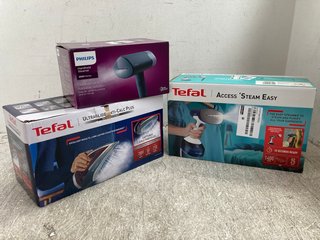 3 X HOUSEHOLD ITEMS TO INCLUDE TEFAL ULTRAGLIDE ANTI-CALC PLUS STEAM IRON: LOCATION - J5