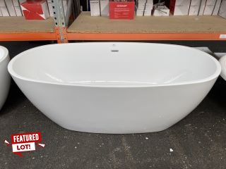 1700 X 820MM MODERN TWIN SKINNED DOUBLE ENDED FREESTANDING BATH WITH INTEGRAL CHROME SPRUNG WASTE & OVERFLOW - RRP £1489: LOCATION - B2