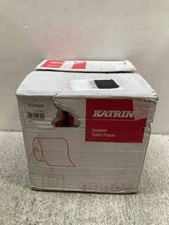 BOX OF KATRIN SYSTEM TOILET PAPER ROLLS: LOCATION - B 14