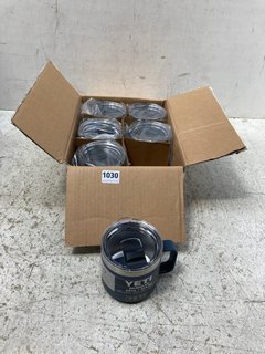 6 X YETI RAMBLER MUGS IN NAVY - 14OZ CAPACITY: LOCATION - B 15