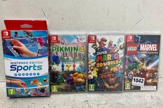 4 X ASSORTED NINTENDO SWITCH GAMES TO INCLUDE LEGO MARVEL SUPER HEROES 7+: LOCATION - B 16