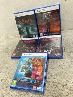 5 X ASSORTED PS5 GAMES TO INCLUDE EVIL DEAD (PLEASE NOTE: 18+YEARS ONLY. ID MAY BE REQUIRED): LOCATION - B 16