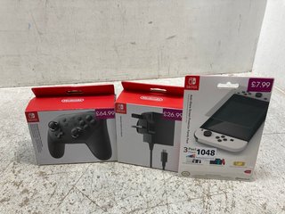 3 X ASSORTED NINTENDO SWITCH ITEMS TO INCLUDE ANTI-GLARE SCREEN PROTECTOR FAMILY PACK: LOCATION - B 16