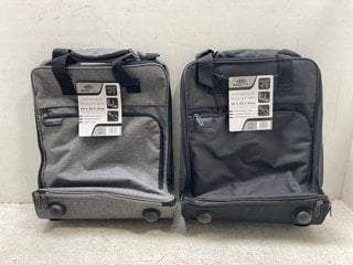 2 X BORDLITE UNDERSEAT TROLLEY BAGS IN GREY AND BLACK 45CM X 35CM X 20CM: LOCATION - B17