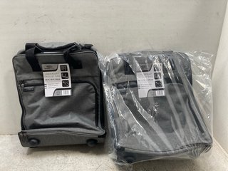 2 X BORDLITE UNDERSEAT TROLLEY BAGS IN GREY 45CM X 35CM X 20CM: LOCATION - B17