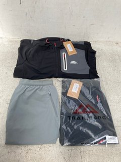 3 X ASSORTED TRAILBERG MENS CLOTHES TO INCLUDE ELBRUS 2.0 JACKET IN BLACK UK SIZE M: LOCATION - C17