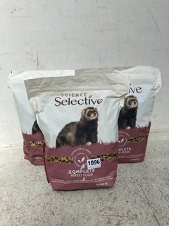 3 X SCIENCE SELECTIVE COMPLETE FERRET FOOD 2KG BBE 10/2024: LOCATION - C17