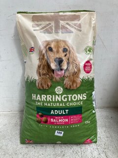 HARRINGTONS RICH IN SALMON & POTATO DOG FOOD 12KG BBE: 14/08/2025: LOCATION - WA 2