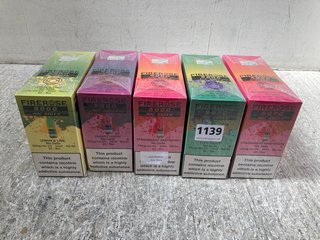 5 X ASSORTED FLAVOUR FIREROSE 5000 NIC SALTS TO INCLUDE 10 X STRAWBERRY & RASPBERRY FLAVOUR NIC SALTS (PLEASE NOTE: 18+YEARS ONLY. ID MAY BE REQUIRED): LOCATION - C15