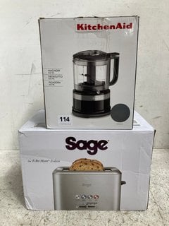 SAGE 2 SLICE TOASTER TO INCLUDE KITCHEN AID MINI FOOD PROCESSOR: LOCATION - WA 2