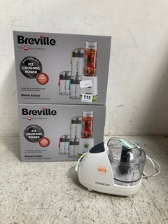 2 X BREVILLE BLEND ACTIVE COLOUR MIX FAMILY BLENDER TO INCLUDE KENWOOD FOOD CHOPPER CH18B: LOCATION - WA 2