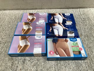 6 X ASSORTED SLOGGI UNDERWEARS TO INCLUDE BASIC+ PREMIUM COMFORT LONG BRIEF SHORTS IN NUDE UK SIZE 18: LOCATION - C13