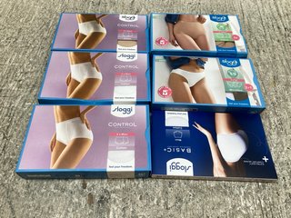 6 X ASSORTED SLOGGI UNDERWEARS TO INCLUDE NATURAL COTTON 3 X MAXI BRIEFS IN NUDE UK SIZE 24: LOCATION - C13