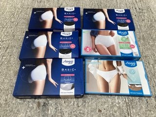 6 X ASSORTED SLOGGI UNDERWEARS TO INCLUDE SOFT MICRO-COTTON TAI BRIEF IN NUDE UK SIZE 12: LOCATION - C13