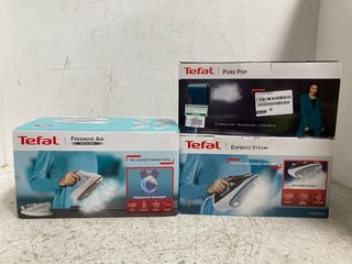 3 X TEFAL ITEMS TO INCLUDE EXPRESS STEAM FASTER AND EASIER IRONING: LOCATION - WA 2