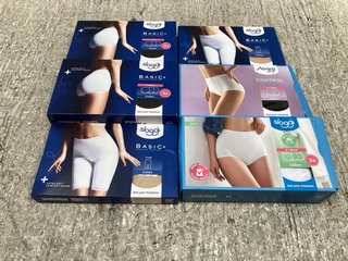 6 X ASSORTED SLOGGI UNDERWEARS TO INCLUDE BASIC+ PREMIUM COMFORT LONG BRIEF SHORTS IN NUDE UK SIZE 18: LOCATION - C13