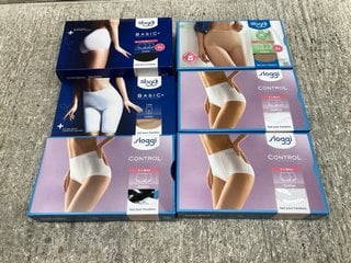 6 X ASSORTED SLOGGI UNDERWEARS TO INCLUDE BASIC+ PREMIUM COMFORT LONG BRIEF SHORTS IN NUDE UK SIZE 14: LOCATION - C13