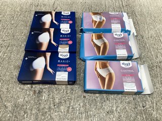 6 X ASSORTED SLOGGI UNDERWEARS TO INCLUDE CONTROL THE ORIGINAL 2 X MAXI BRIEFS IN WHITE UK SIZE 20: LOCATION - C13