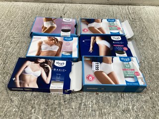 6 X ASSORTED SLOGGI UNDERWEARS TO INCLUDE SOFT MICROFIBRE 3 X MAXI BRIEFS IN WHITE UK SIZE 20: LOCATION - C13