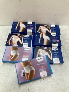 7 X ASSORTED SLOGGI UNDERWEARS TO INCLUDE BASIC+ PREMIUM COMFORT SOFT BRA IN WHITE UK SIZE 38A: LOCATION - C13