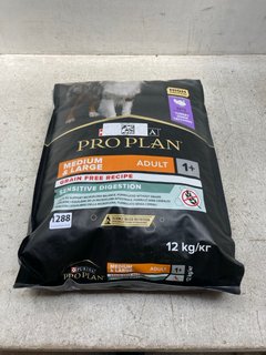 PURINA PRO PLAN MEDIUM & LARGE ADULT DOG GRAIN FREE FOOD 12 KG BBE 09/2025: LOCATION - C10