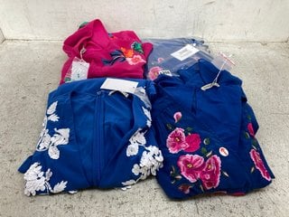 4 X ASSORTED STYLE AND SIZES HOPE & IVY DRESSES TO INCLUDE THE MONICA EMBROIDERED RUFFLE SLEEVE FRONT BUTTON MIDI TEA DRESS IN BLUE FLORAL UK SIZE 14: LOCATION - C9