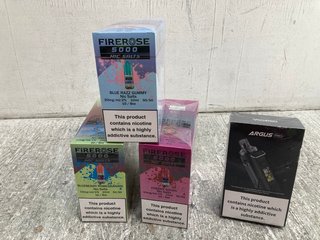 3 X ASSORTED FLAVOUR FIREROSE 5000 NIC SALTS TO INCLUDE VOOPOO ARGUS PRO VAPE KIT (PLEASE NOTE: 18+YEARS ONLY. ID MAY BE REQUIRED): LOCATION - C7