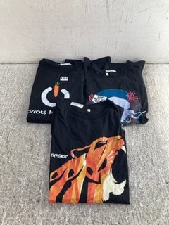 3 X ASSORTED T-SHIRTS TO INCLUDE MENS BASIC T-SHIRT IN BLACK UK SIZE XL: LOCATION - C7