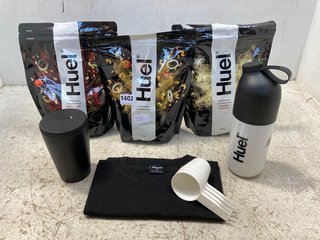 QTY OF ASSORTED HUEL SPORTS AND FOOD ITEMS TO INCLUDE HUEL NUTRITIONALLY COMPLETE FOOD MAC & CHEESE BBE 01/2025: LOCATION - C5