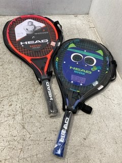 2 X HEAD RADICAL JUNIOR SERIES 25 INCH AND 23 INCH TENNIS RACKETS: LOCATION - C5