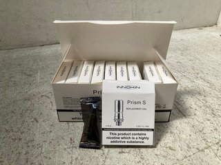 BOX OF INNOKIN PRISM S VAPE COILS (PLEASE NOTE: 18+YEARS ONLY. ID MAY BE REQUIRED): LOCATION - C3