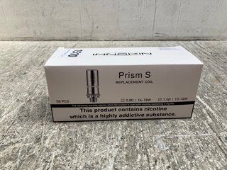 BOX OF INNOKIN PRISM S VAPE COILS (PLEASE NOTE: 18+YEARS ONLY. ID MAY BE REQUIRED): LOCATION - C2