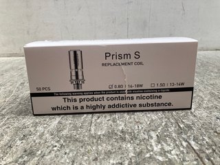 BOX OF INNOKIN PRISM S VAPE COILS (PLEASE NOTE: 18+YEARS ONLY. ID MAY BE REQUIRED): LOCATION - C2