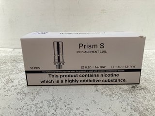 BOX OF INNOKIN PRISM S VAPE COILS (PLEASE NOTE: 18+YEARS ONLY. ID MAY BE REQUIRED): LOCATION - C2