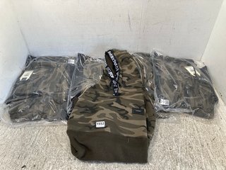 5 X TWISTED SOUL MENS TS CAMO TOP PANEL HOODIES IN BLACK UK SIZE XS/M/L: LOCATION - C1