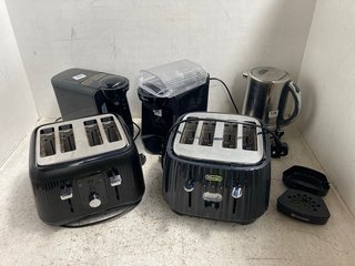 6 X KITCHEN APPLIANCES TO INCLUDE BOSCH COFFEE MAKER IN BLACK- TYPE: CTPM08: LOCATION - WA 6