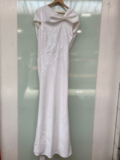 ROLAND MOURET SEQUIN DRAPE MINI DRESS IN WHITE - UK SIZE 10 : RRP £325.00: LOCATION - BOOTH