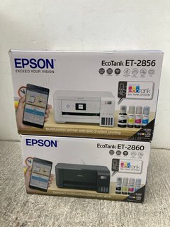 EPSON ECOTANK ET-2856 COPY PRINTER IN WHITE TO INCLUDE EPSON ECOTANK ET-2860 COPY PRINTER IN BLACK: LOCATION - A 15