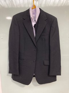 JEAN YVES SLIM FIT MEN'S SUIT IN BLACK - SUIT PANTS SIZE: L 32 / W 34 SUIT JACKET SIZE: 40: LOCATION - WA 1