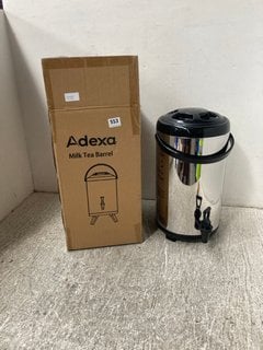 ADEXA MILK TEA BARREL 12L IN BLACK/STAINLESS STEEL: LOCATION - A7